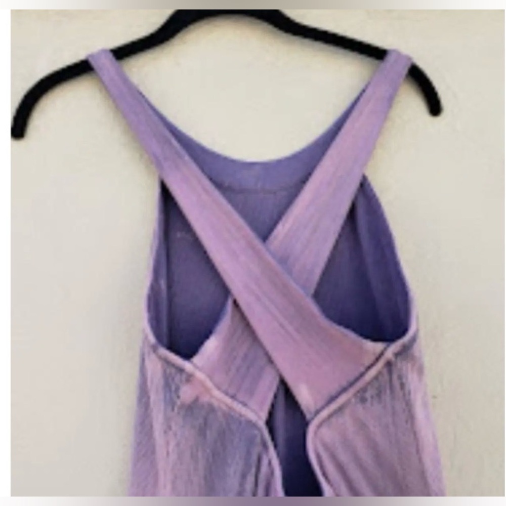 Young Fabulous & Broke Purple Mineral Wash Ribbed Criss-Cross Midi Dress M, NWT - Picture 2 of 10